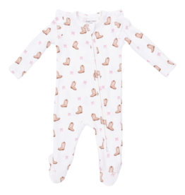 Angel Dear Angel Dear Ruffle Zipper Footie - Mini Cowgirl Boots