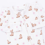Angel Dear Angel Dear Ruffle Zipper Footie - Mini Cowgirl Boots