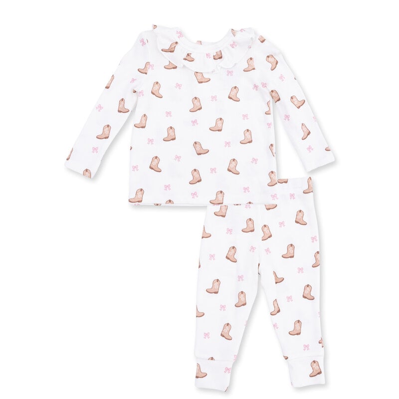 Angel Dear Angel Dear Ruffle Top & Pant Set - Mini Cowgirl Boots