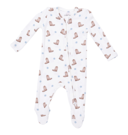 Angel Dear Angel Dear Zipper Footie - Mini Cowboy Boots