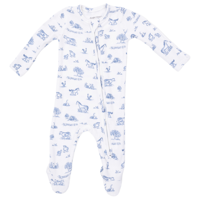 Angel Dear Angel Dear Zipper Footie - Farm Friends
