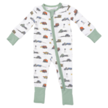 Angel Dear Angel Dear Zipper Romper - Farm Machines