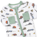 Angel Dear Angel Dear Zipper Romper - Farm Machines