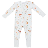 Angel Dear Angel Dear Zipper Romper - Baby Farm Faces