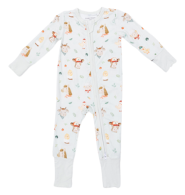 Angel Dear Angel Dear Zipper Romper - Baby Farm Faces