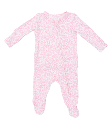 Angel Dear Angel Dear Ruffle Zipper Footie - Baby Woodland