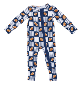Angel Dear Angel Dear Zipper Romper - Football Patchwork