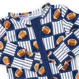 Angel Dear Angel Dear Zipper Romper - Football Patchwork