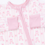Angel Dear Angel Dear Zipper Romper - Ballet Shoes Ribbon Stripe