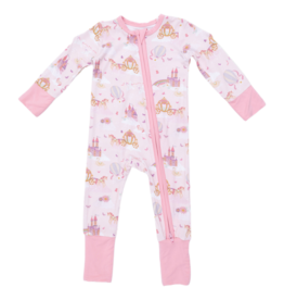 Angel Dear Angel Dear Zipper Romper - Princess Unicorns & Castle