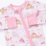 Angel Dear Angel Dear Zipper Romper - Princess Unicorns & Castle