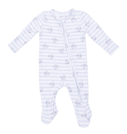 Angel Dear Angel Dear Zipper Footie - Airplane Stripe