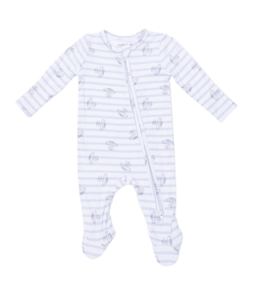 Angel Dear Angel Dear Zipper Footie - Airplane Stripe