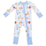 Angel Dear Angel Dear Zipper Romper - Breakfast Club Blue