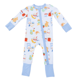 Angel Dear Angel Dear Zipper Romper - Breakfast Club Blue