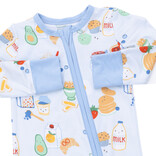 Angel Dear Angel Dear Zipper Romper - Breakfast Club Blue