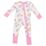 Angel Dear Angel Dear Zipper Romper - Breakfast Club Pink