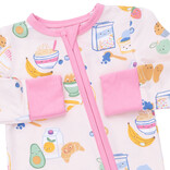 Angel Dear Angel Dear Zipper Romper - Breakfast Club Pink
