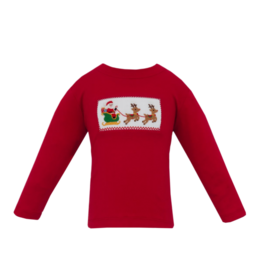 Anavini Anavini Santa's Sleigh Smocked T-Shirt