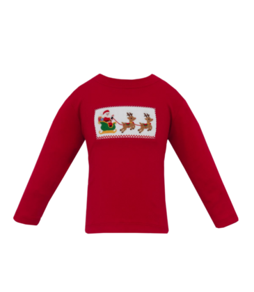 Anavini Anavini Santa's Sleigh Smocked T-Shirt