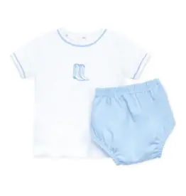 Magnolia Baby Magnolia Baby Darling Cowboy Boots Blue Diaper Cover Set