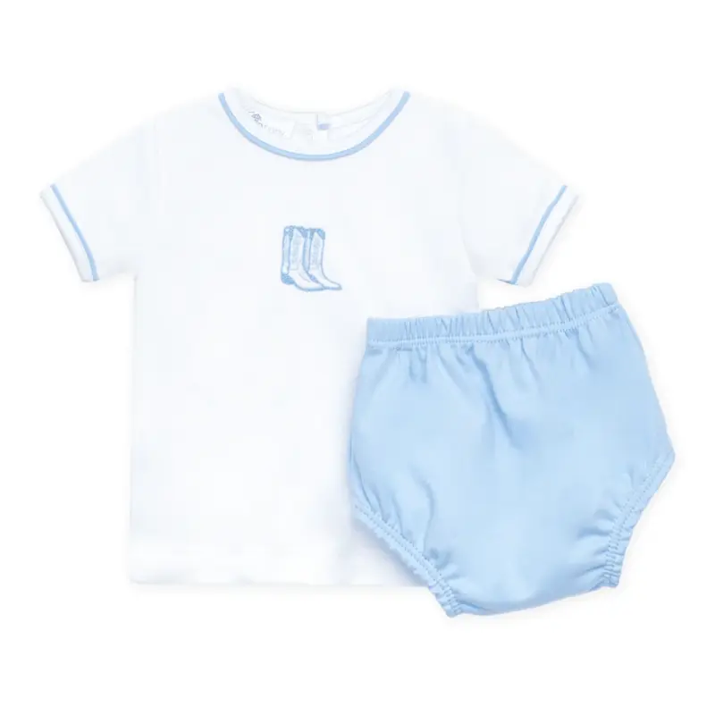 Magnolia Baby Magnolia Baby Darling Cowboy Boots Blue Diaper Cover Set