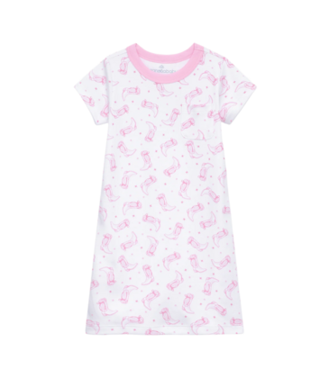 Magnolia Baby Magnolia Baby Darling Cowboy Boots Pink Short Sleeve Nightdress