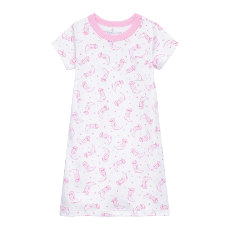 Magnolia Baby Magnolia Baby Darling Cowboy Boots Pink Short Sleeve Nightdress