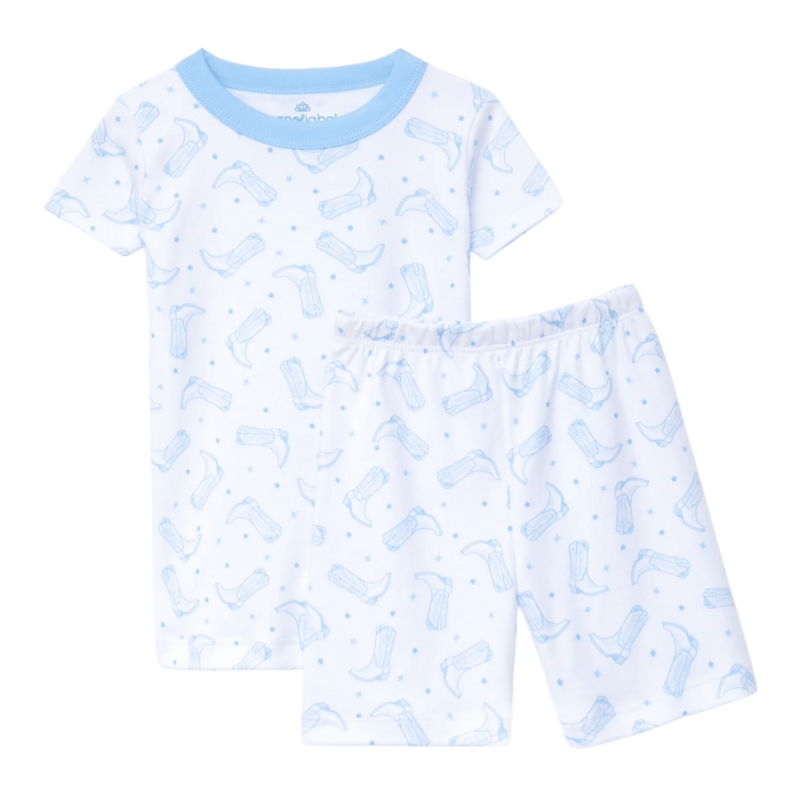 Magnolia Baby Magnolia Baby Darling Cowboy Boots Blue Short Pajama