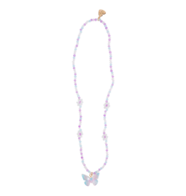 Great Pretenders Great Pretenders Purple Butterfly & Daises Necklace