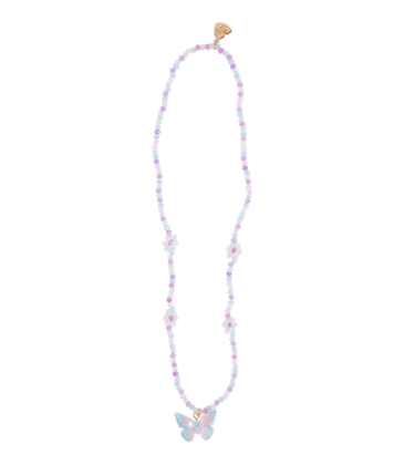 Great Pretenders Great Pretenders Purple Butterfly & Daises Necklace
