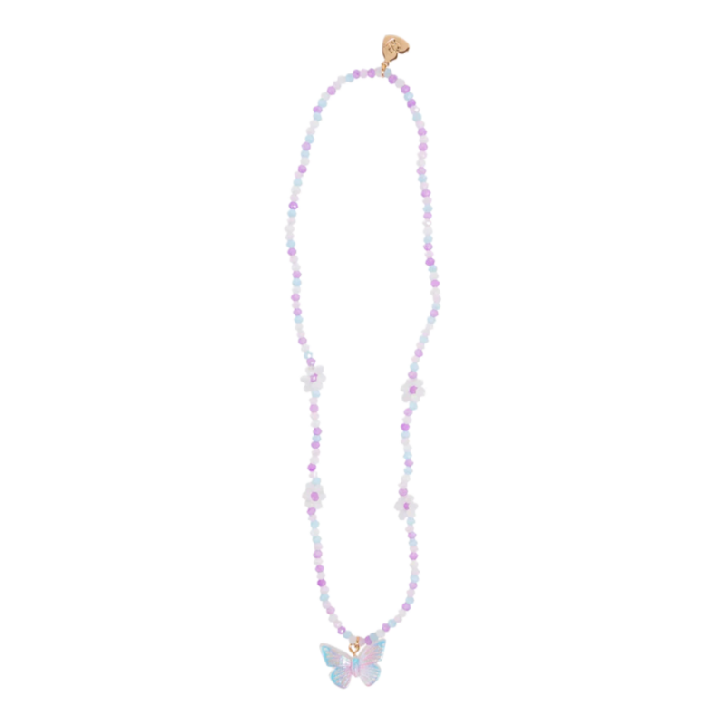 Great Pretenders Great Pretenders Purple Butterfly & Daises Necklace