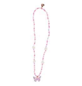 Great Pretenders Great Pretenders Pink Butterfly & Daises Necklace