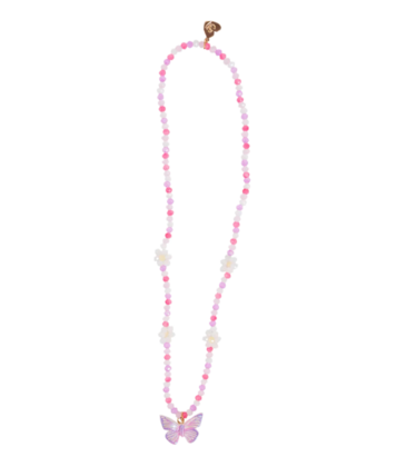 Great Pretenders Great Pretenders Pink Butterfly & Daises Necklace