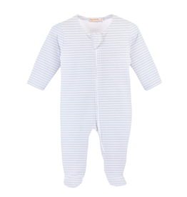 Baby Club Chic Baby Club Chic Light Blue Stripe Zipped Footie