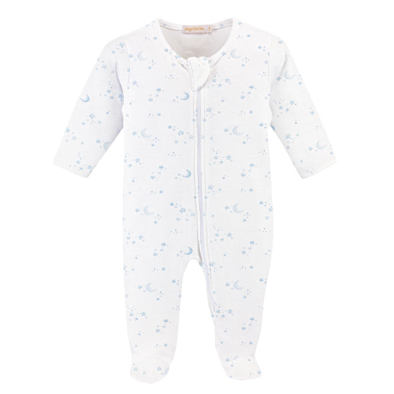 Baby Club Chic Baby Club Chic Whisper of Stars Blue Zipped Footie