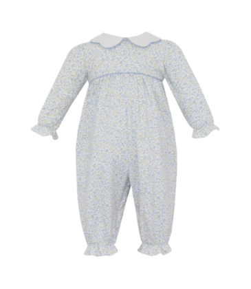 Petit Bebe Petit Bebe Caroline Blue Floral Long Romper