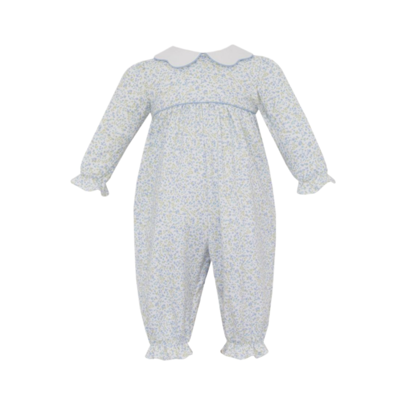 Petit Bebe Petit Bebe Caroline Blue Floral Long Romper
