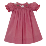 Petit Bebe Petit Bebe Santa Face Red Gingham Bishop Dress