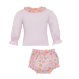 Petit Bebe Petit Bebe Pumpkin Print Smocked Bloomer Set