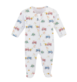 Baby Club Chic Baby Club Chic Tractor Time Zipped Footie
