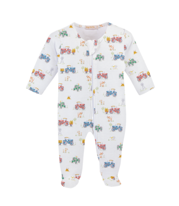 Baby Club Chic Baby Club Chic Tractor Time Zipped Footie