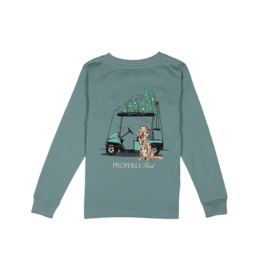 Properly Tied Properly Tied Steel Blue LS Tee - Santa's Caddy