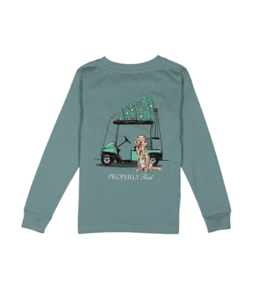 Properly Tied Properly Tied Steel Blue LS Tee - Santa's Caddy
