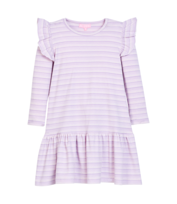 Bisby Bisby Lavender Sparkle Stripe Sadie T-Shirt Dress