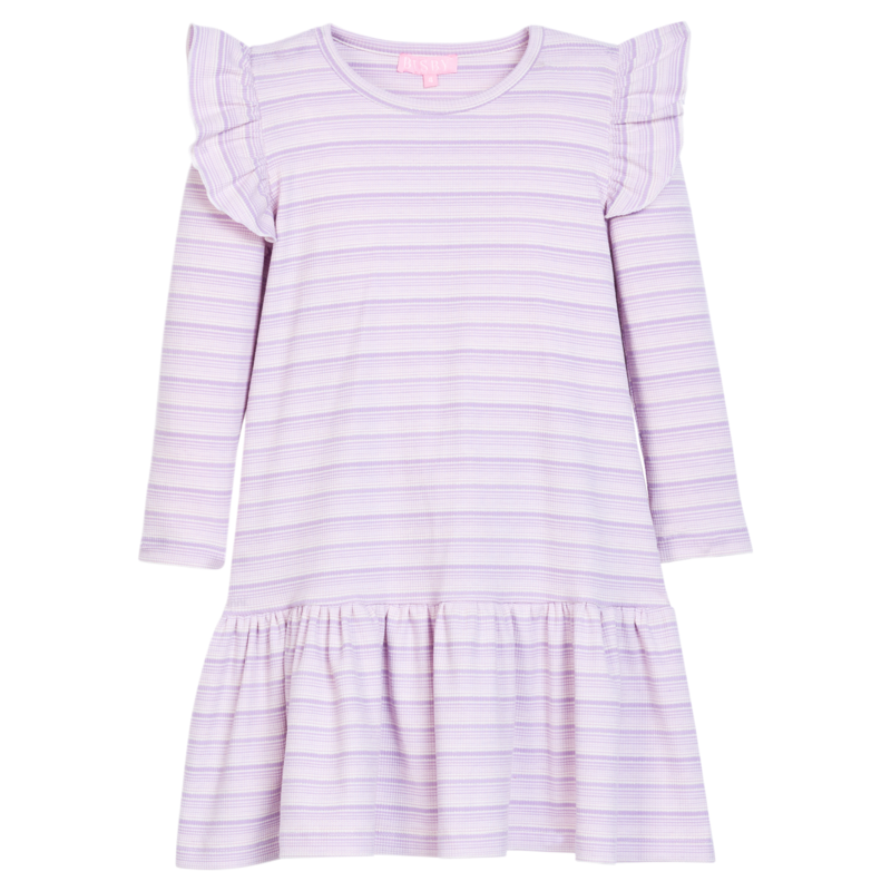Bisby Bisby Lavender Sparkle Stripe Sadie T-Shirt Dress