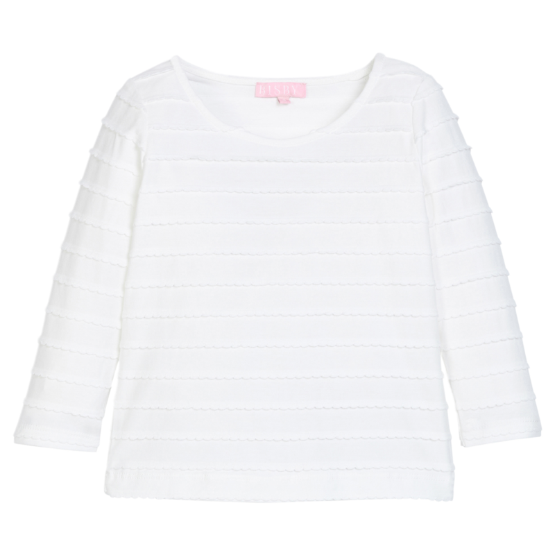 Bisby Bisby White Scallop Essential Tee