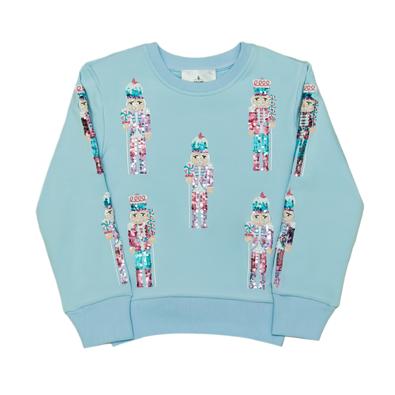 Belle Cher Belle Cher Light Blue Nutcracker Sweatshirt