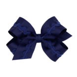 Wee Ones Wee Ones Medium Navy Ric-Rac Trim Bow