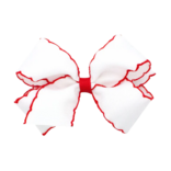 Wee Ones Wee Ones Medium White w/ Red Moonstitch Bow